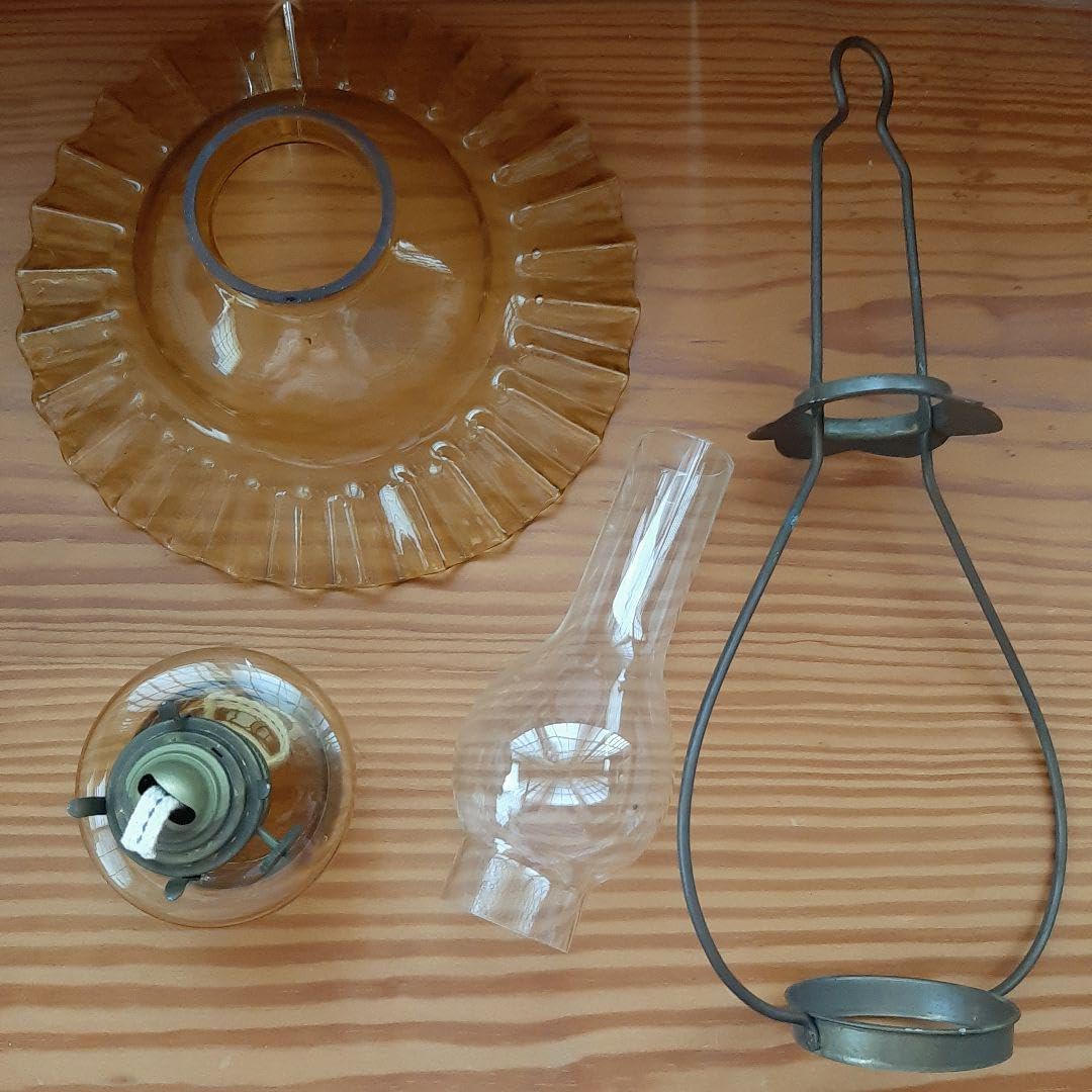 北一硝子　灯油ランプ　オイルランプ インテリア照明　フリルガラス 北一硝子 灯油ランプ オイルランプ インテリア照明 フリルガラス